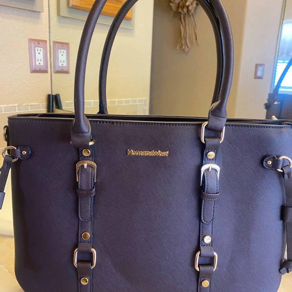Montana West Dark Purple Tote Bag